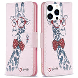 EIDERWOOD iPhone 16 Pro Max Leather Flip Cover m. Lommebok- og stativfunksjon - Giraffe