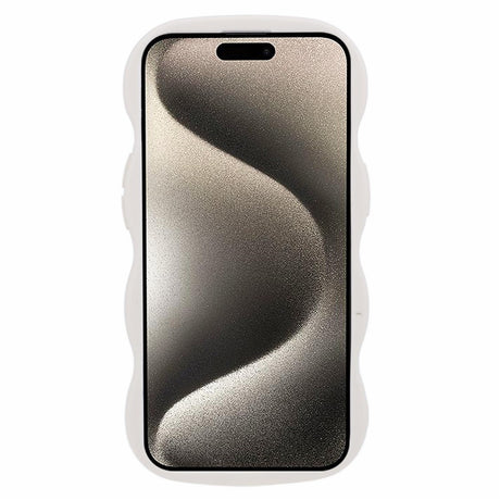 EIDERWOOD iPhone 15 Fleksibelt Plastik Wavy Mobil Cover - Hvid