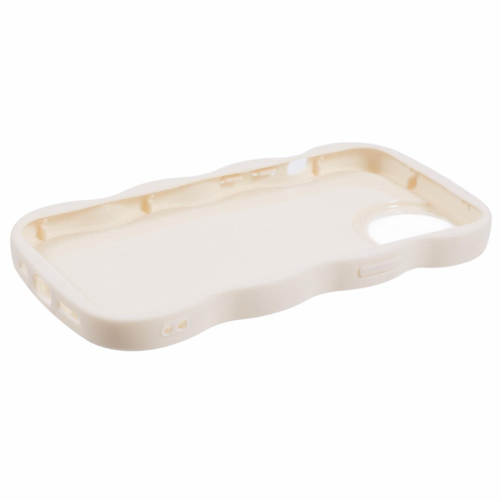 EIDERWOOD iPhone 15 Fleksibelt Plastik Wavy Mobil Cover - Hvid