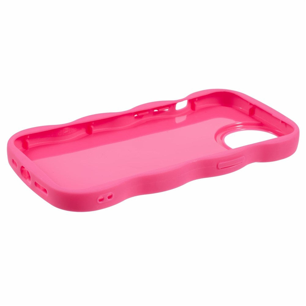 EIDERWOOD iPhone 15 Fleksibelt Plastik Wavy Mobil Cover - Pink