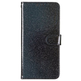 EIDERWOOD iPhone 16 Pro Leather Flip Cover m. Lommebok og stropp - Glitter - Svart