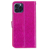 EIDERWOOD iPhone 16 Pro Leather Flip Cover m. Lommebok og stropp - Glitter - Rosa