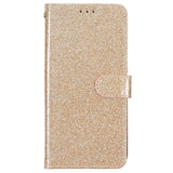 EIDERWOOD iPhone 16 Pro Leather Flip Cover m. Lommebok &amp; stropp - Glitter - Gull