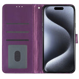 EIDERWOOD iPhone 16 Pro Leather Flip Cover m. Veske og stropp - Glitter - Lilla