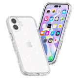 EIDERWOOD iPhone 16 Plus Hybrid Plastic Bakdeksel - Hvit glitter