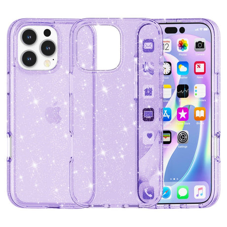 EIDERWOOD iPhone 16 Pro Max Hybrid Plastic Bakdeksel - Lilla Glitter
