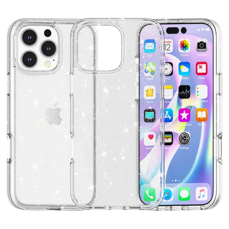 EIDERWOOD iPhone 16 Pro Hybrid Plastic Bakdeksel - Hvit glitter