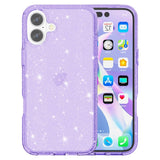 EIDERWOOD iPhone 16 Hybrid Plastic Bakdeksel - Lilla Glitter
