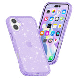 EIDERWOOD iPhone 16 Hybrid Plastic Bakdeksel - Lilla Glitter