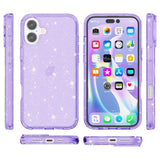 EIDERWOOD iPhone 16 Hybrid Plastic Bakdeksel - Lilla Glitter