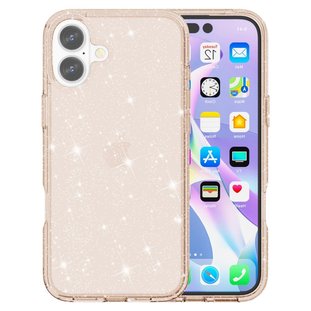 EIDERWOOD iPhone 16 Hybrid Plast Bakdeksel - Gull Glitter