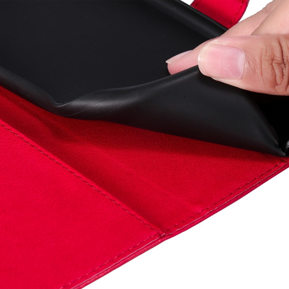 EIDERWOOD iPhone 16 Pro Kunstlæder Flip Cover m- Pung og Strop - Rød