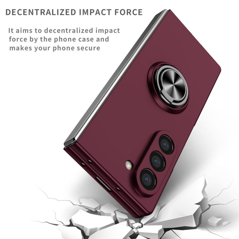 EIDERWOOD Samsung Galaxy Z Fold6 plastbakdeksel m. Magnetisk Kickstand - Burgundy