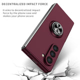 EIDERWOOD Samsung Galaxy Z Fold6 plastbakdeksel m. Magnetisk Kickstand - Burgundy