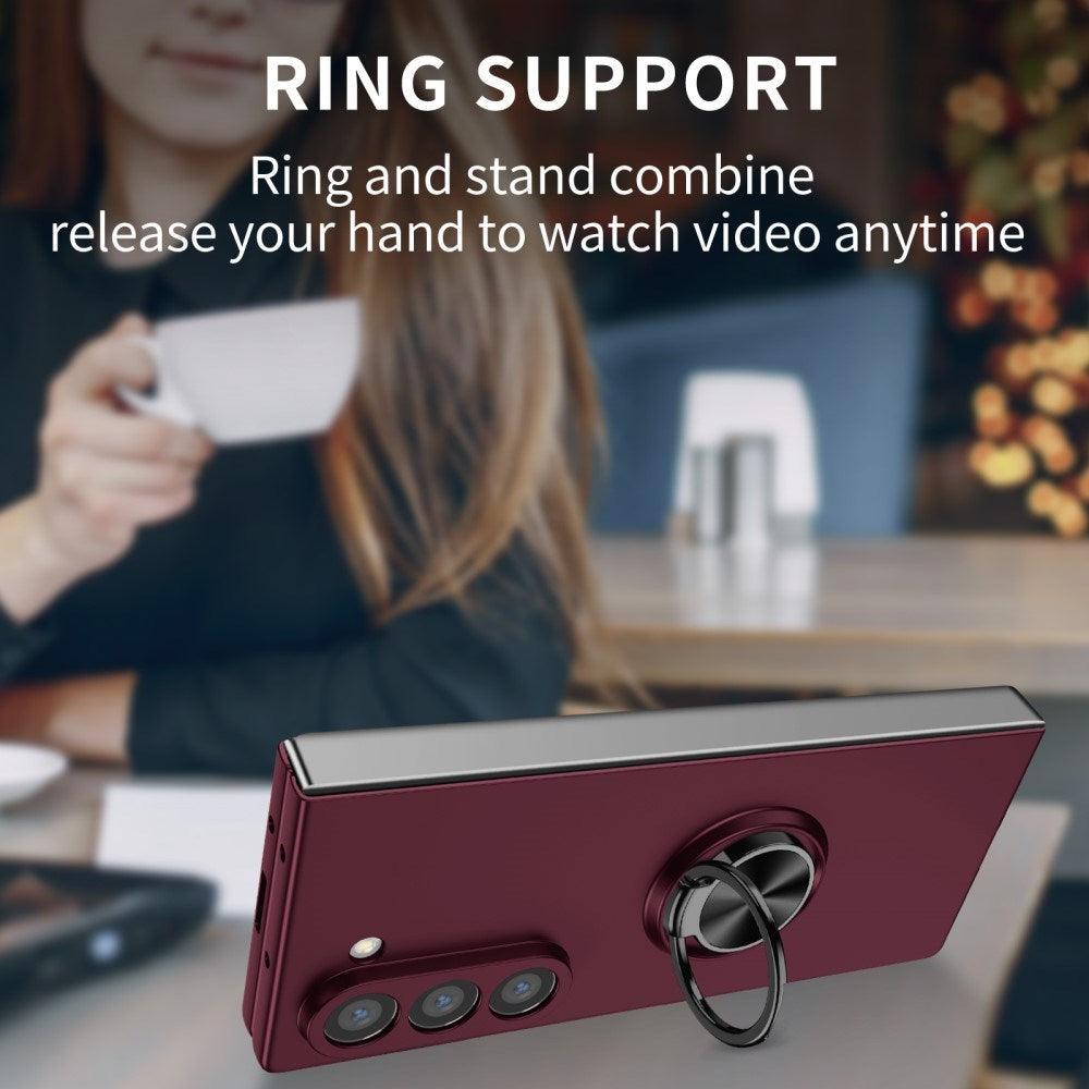 EIDERWOOD Samsung Galaxy Z Fold6 plastbakdeksel m. Magnetisk Kickstand - Burgundy