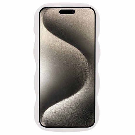 EIDERWOOD iPhone 15 Pro Fleksibelt Plastik Wavy Mobil Cover - Hvid