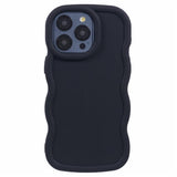 EIDERWOOD iPhone 15 Pro Fleksibelt Plastik Wavy Mobil Cover - Sort