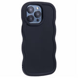 EIDERWOOD iPhone 15 Pro Fleksibelt Plastik Wavy Mobil Cover - Sort