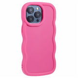 EIDERWOOD iPhone 14 Pro Fleksibelt Plastik Wavy Mobil Cover - Pink