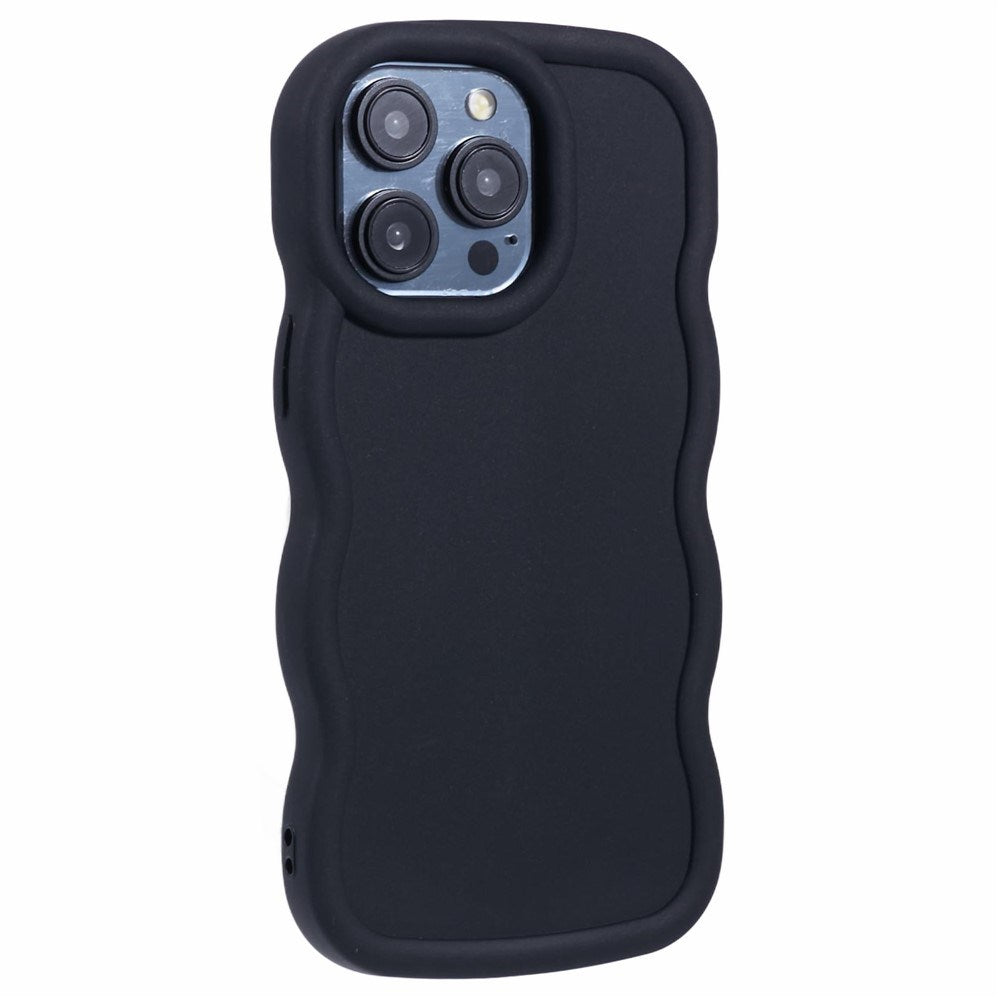 EIDERWOOD iPhone 12 Pro Max Fleksibelt Plastik Wavy Mobil Cover - Sort