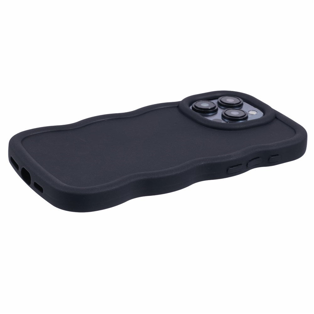 EIDERWOOD iPhone 12 Pro Max Fleksibelt Plastik Wavy Mobil Cover - Sort