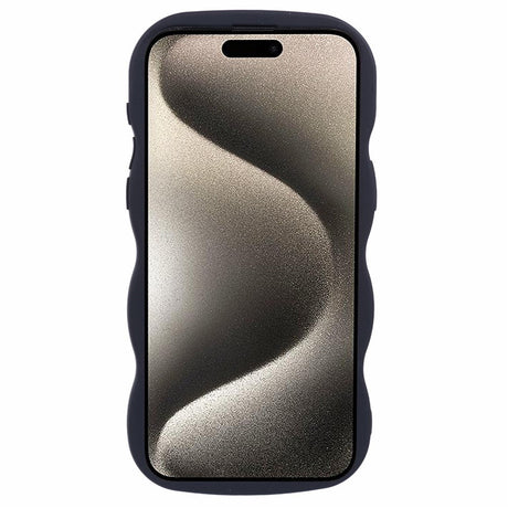 EIDERWOOD iPhone 12 / 12 Pro Fleksibelt Plastik Wavy Mobil Cover - Sort