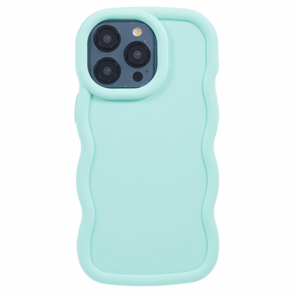 EIDERWOOD iPhone 12 / 12 Pro Fleksibelt Plastik Wavy Mobil Cover - Blå