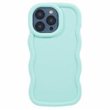 EIDERWOOD iPhone 12 / 12 Pro Fleksibelt Plastik Wavy Mobil Cover - Blå