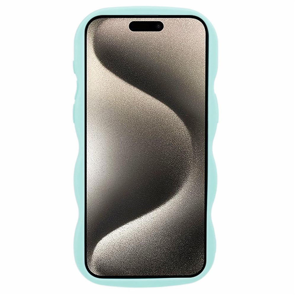 EIDERWOOD iPhone 12 / 12 Pro Fleksibelt Plastik Wavy Mobil Cover - Blå