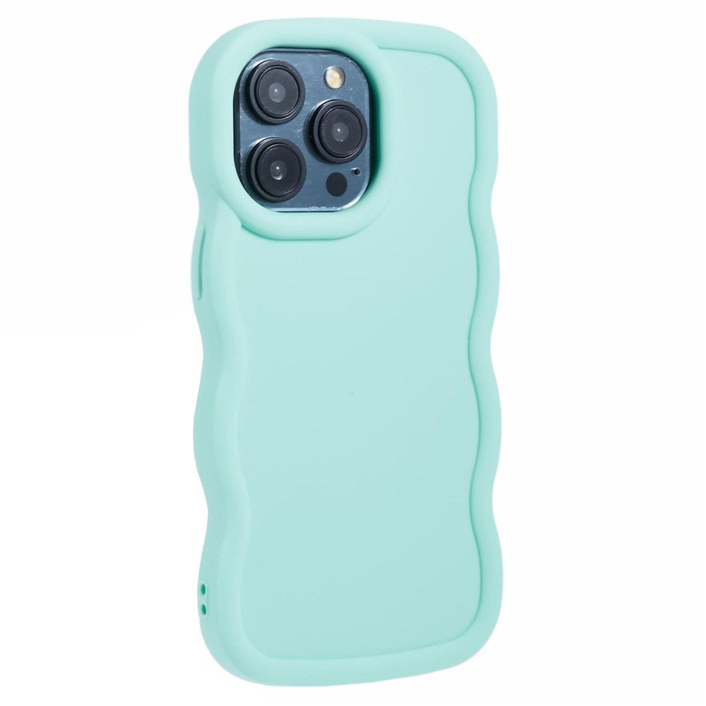 EIDERWOOD iPhone 12 / 12 Pro Fleksibelt Plastik Wavy Mobil Cover - Blå
