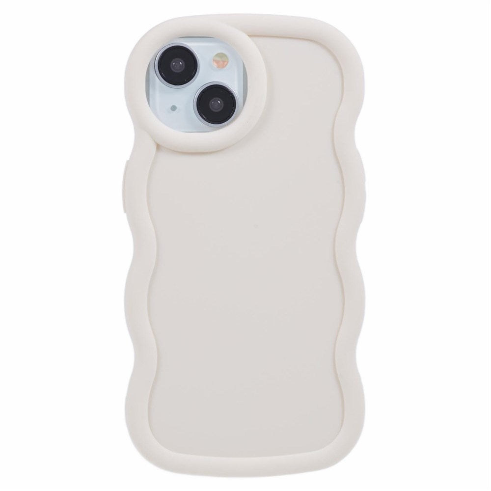 EIDERWOOD iPhone 14 Fleksibelt Plastik Wavy Mobil Cover - Hvid