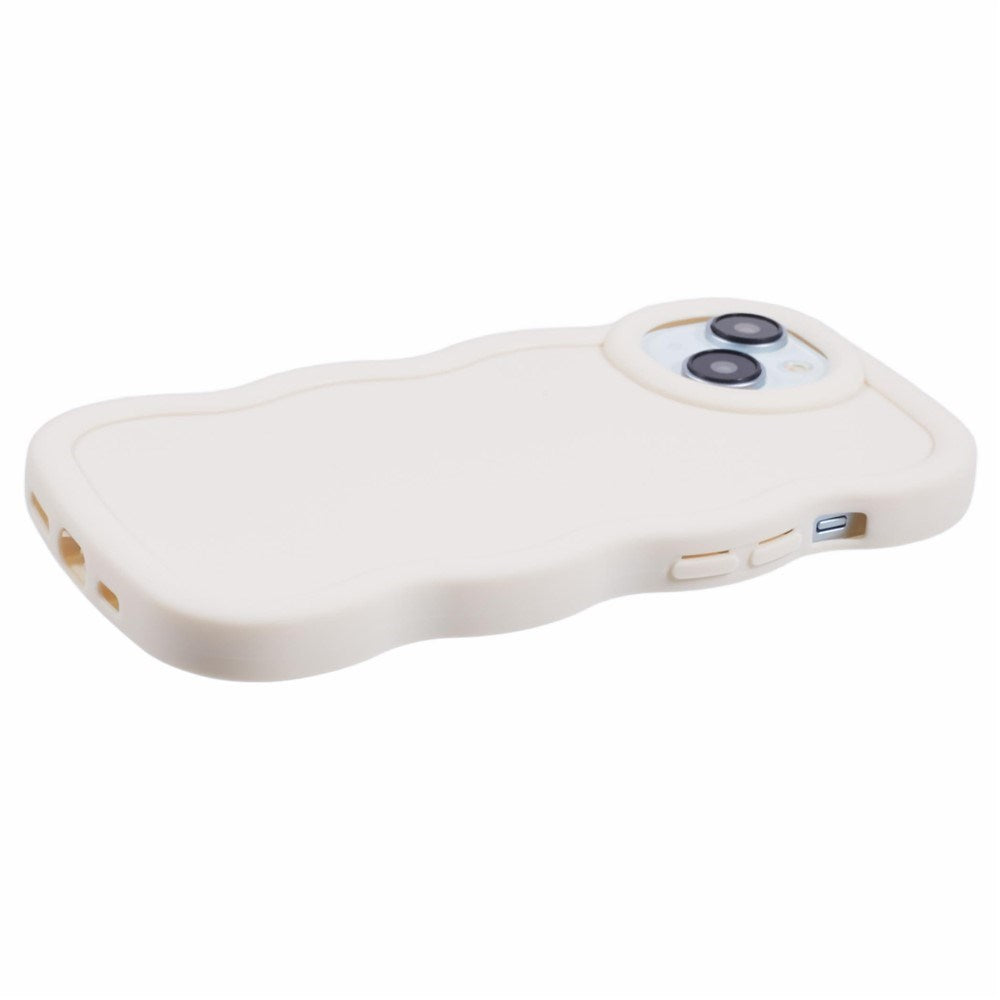 EIDERWOOD iPhone 14 Fleksibelt Plastik Wavy Mobil Cover - Hvid