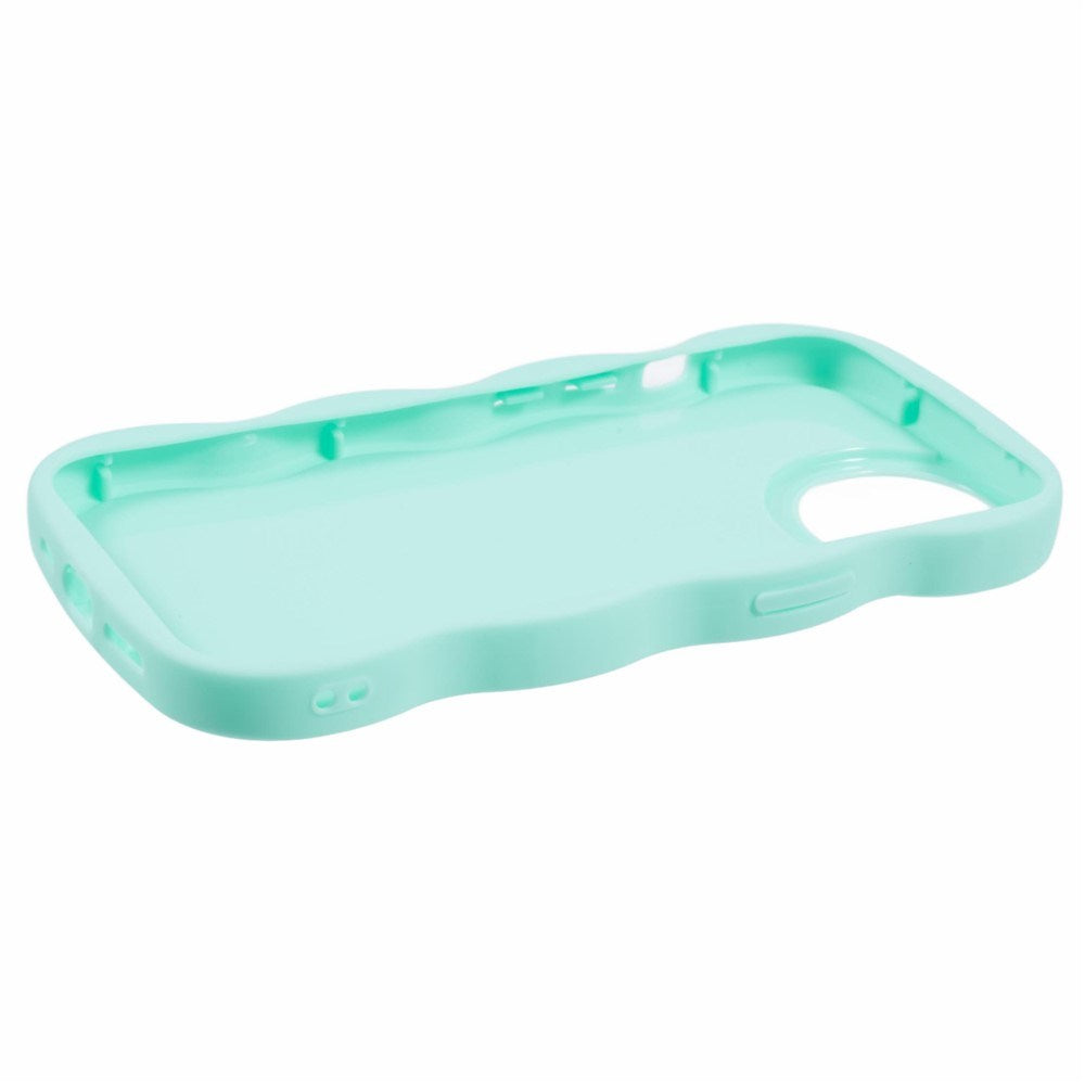 EIDERWOOD iPhone 14 Fleksibelt Plastik Wavy Mobil Cover - Blå