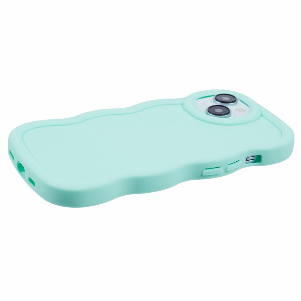 EIDERWOOD iPhone 14 Fleksibelt Plastik Wavy Mobil Cover - Blå