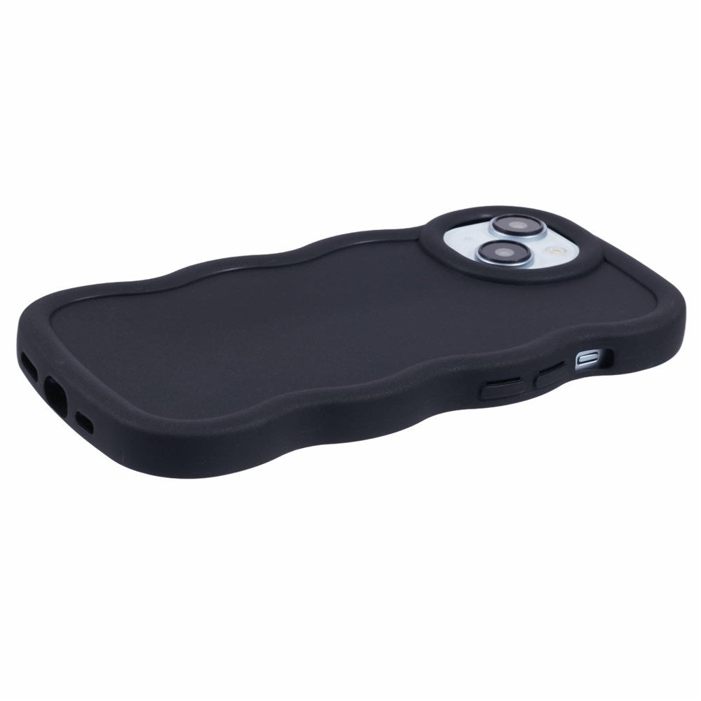 EIDERWOOD iPhone 14 Fleksibelt Plastik Wavy Mobil Cover - Sort
