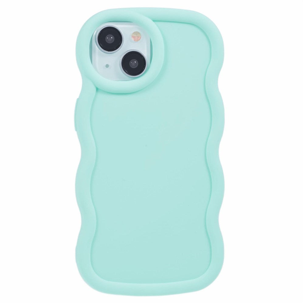EIDERWOOD iPhone 13 Fleksibelt Plastik Wavy Mobil Cover - Blå