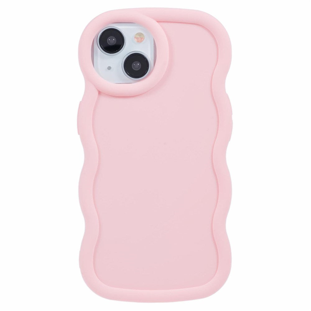 EIDERWOOD iPhone 13 Fleksibelt Plastik Wavy Mobil Cover - Lyserød