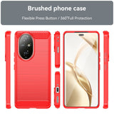 Honor 200 Pro (5G) - EIDERWOOD børstet karbonfiber fleksibelt plastdeksel - rød