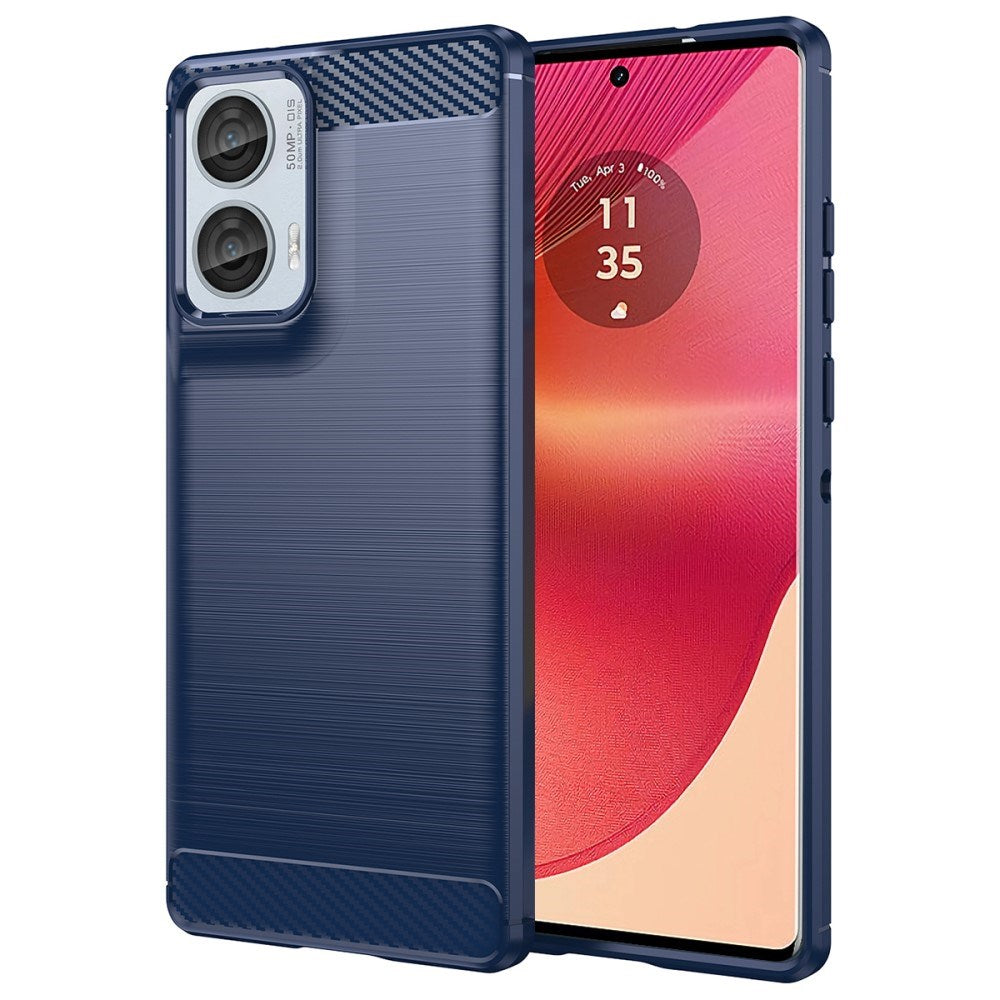 EIDERWOOD Motorola Edge 50 Fusion Børstet Carbon Bakdeksel - Blå