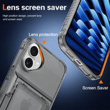 EIDERWOOD iPhone 16 Plus Hybrid Plastic Bakdeksel m. Kortholder - Transparent Svart