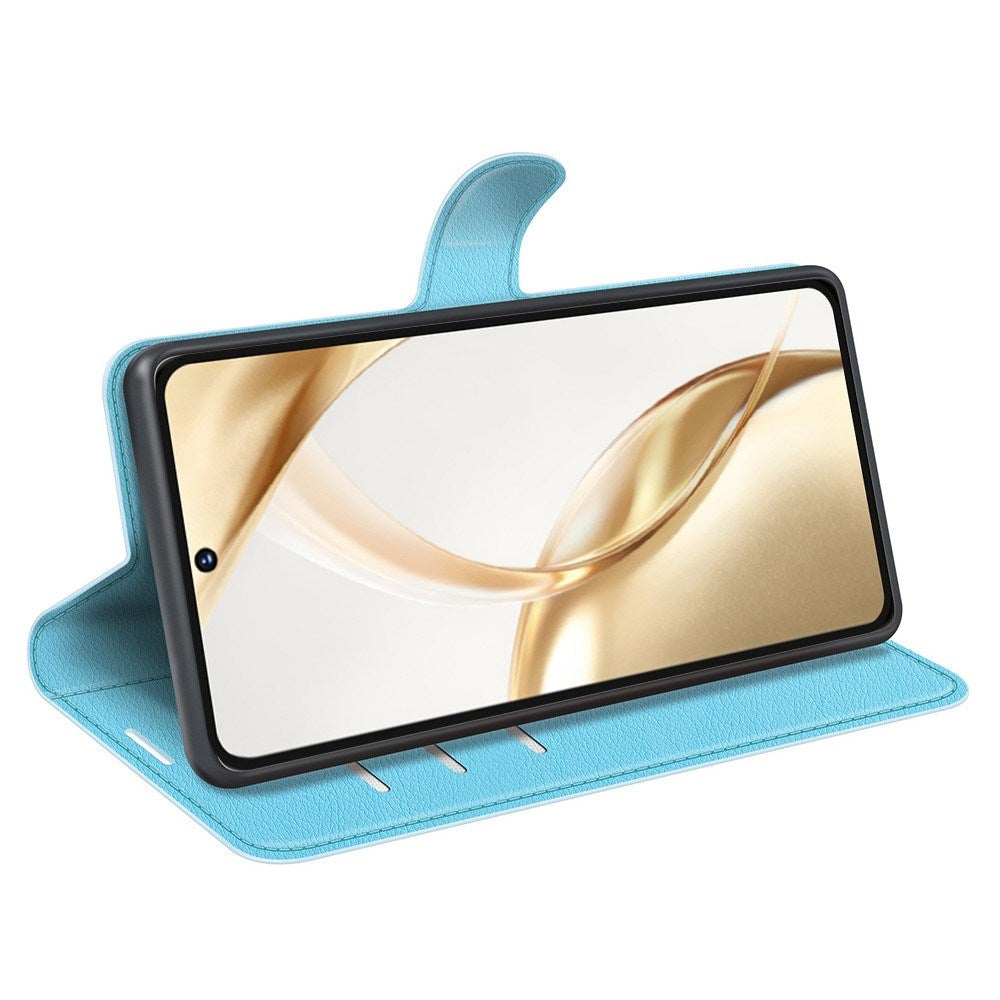 EIDERWOOD Honor 200 5G foliodeksel – lommebokveske i imitert skinn med litchi-tekstur – blå