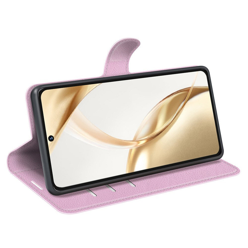 EIDERWOOD Honor 200 5G foliodeksel – lommebokveske i kunstskinn med litchi-tekstur – rosa