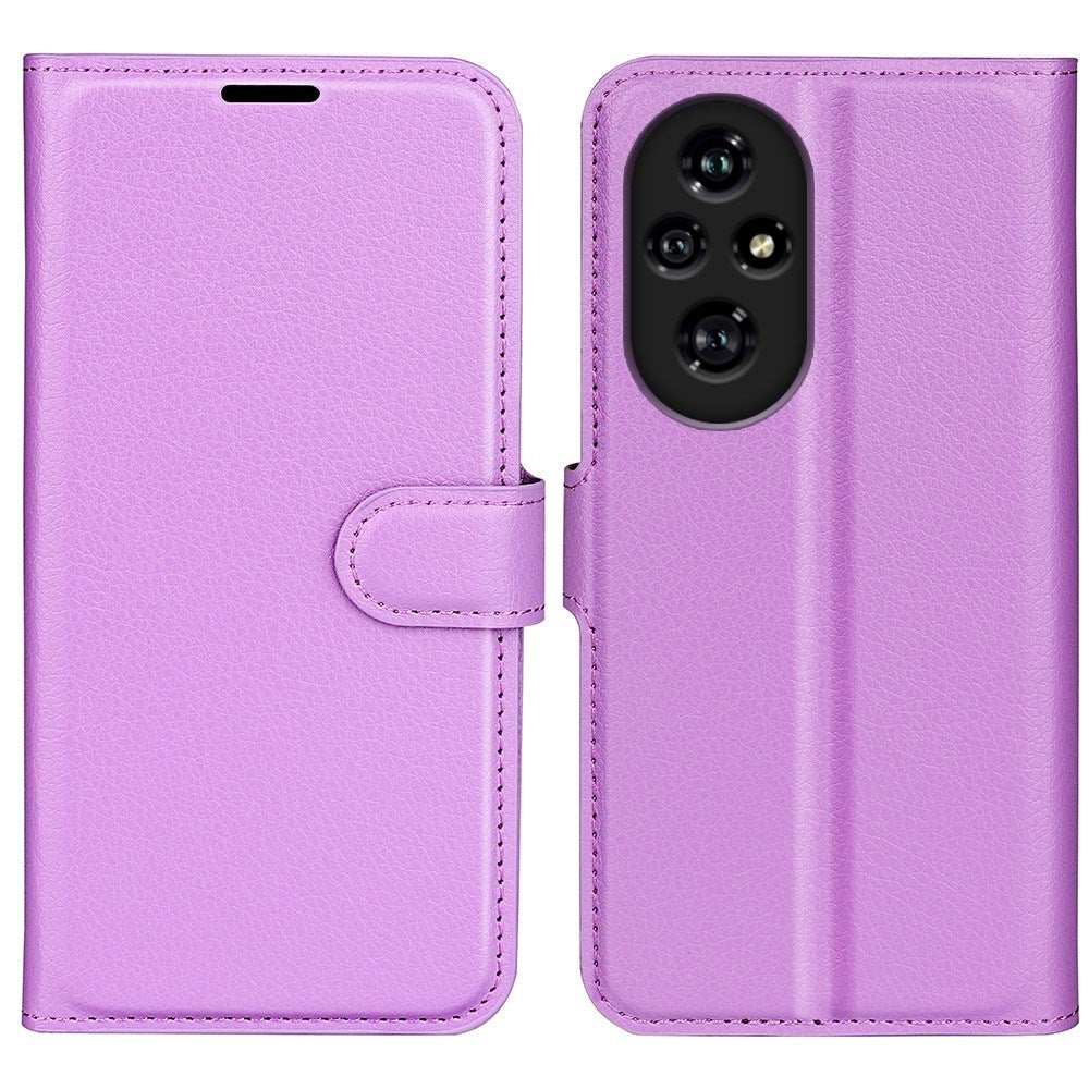 Honor 200 Pro (5G) - EIDERWOOD Faux Leather Flip Cover m. Kortholder og stativfunksjon - Lilla