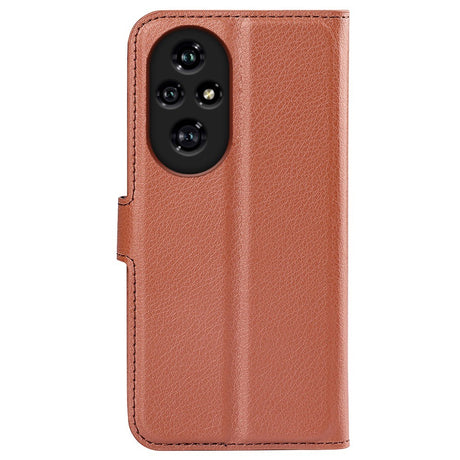 Honor 200 Pro (5G) - EIDERWOOD Faux Leather Flip Cover m. Kortholder og stativfunksjon - brun