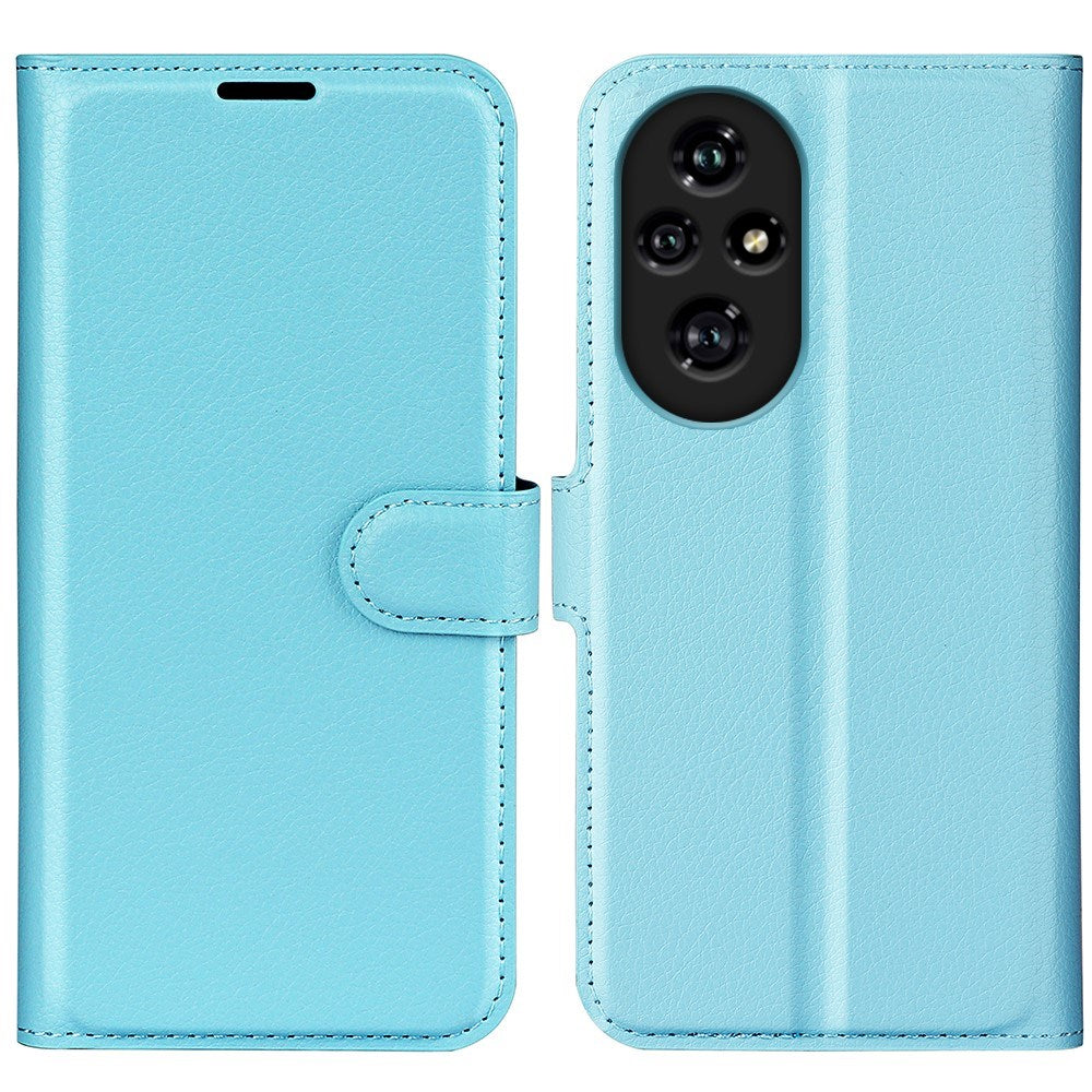 Honor 200 Pro (5G) - EIDERWOOD Faux Leather Flip Cover m. Kortholder og stativ funksjon - blå