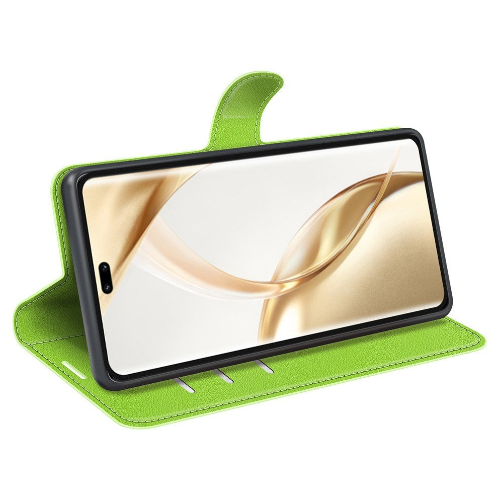 Honor 200 Pro (5G) - EIDERWOOD Faux Leather Flip Cover m. Kortholder og stativfunksjon - Grønn