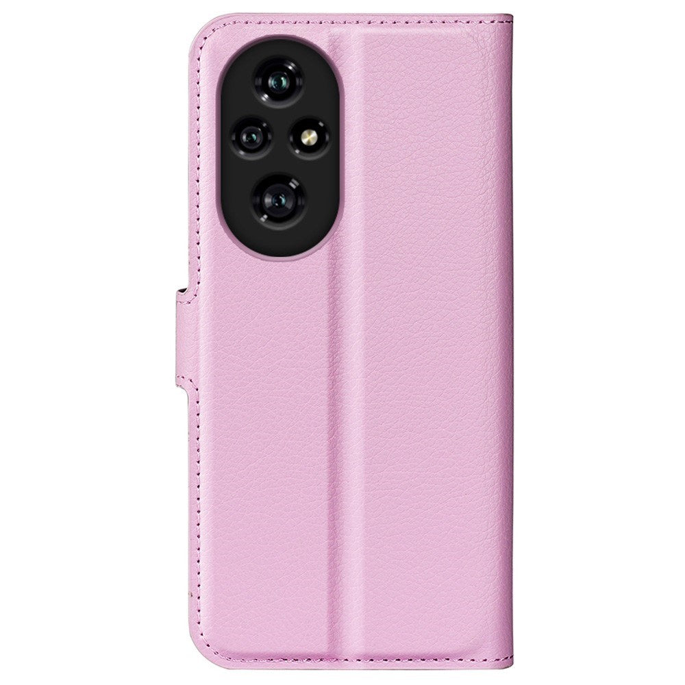 Honor 200 Pro (5G) - EIDERWOOD Faux Leather Flip Cover m. Kortholder og stativfunksjon - Rosa