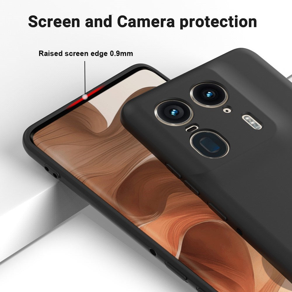 EIDERWOOD Motorola Edge 50 Ultra Liquid Silikone Bagside Cover m. Strop - Sort