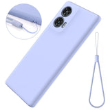 EIDERWOOD Motorola Edge 50 Fusion Liquid Silikone Bagside Cover m. Strop - Lilla