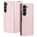 Samsung Galaxy Z Fold6 DUX DUCIS Bril Series Leather Flip Cover - Rosa